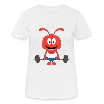AMEISE - FIT - FITNESS - STARK - BODYBUILDING - Frauen T-Shirt atmungsaktiv - Weiß - Vorne - AI Model Female 172 dark (172cm)