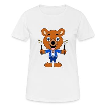 ZAUBERER - BÄR - TEDDY - TEDDYBÄR - ZAUBERN - Frauen T-Shirt atmungsaktiv - Weiß - Vorne - AI Model Female 172 dark (172cm)