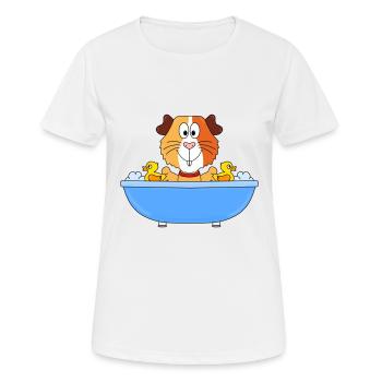 MEERSCHWEINCHEN - BADEN - BADEWANNE - BADEENTEN - Frauen T-Shirt atmungsaktiv - Weiß - Vorne - AI Model Female 172 dark (172cm)