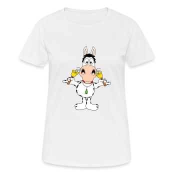 PFERD - PONY - GLOCKEN - WEIHNACHTEN - TIERISCH - Frauen T-Shirt atmungsaktiv - Weiß - Vorne - AI Model Female 172 dark (172cm)