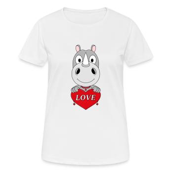 NASHORN - LIEBE - TIERISCH - VERLIEBT - Frauen T-Shirt atmungsaktiv - Weiß - Vorne - AI Model Female 172 dark (172cm)