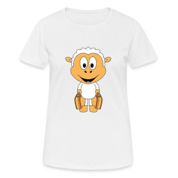 SCHAF - KOFFER - AUSWANDERER - REISE - URLAUB - Frauen T-Shirt atmungsaktiv - Weiß - Vorne - AI Model Female 172 dark (172cm)
