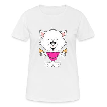 KATZE - BABY - FLÄSCHCHEN - MILCH - NACHWUCHS - Frauen T-Shirt atmungsaktiv - Weiß - Vorne - AI Model Female 172 dark (172cm)