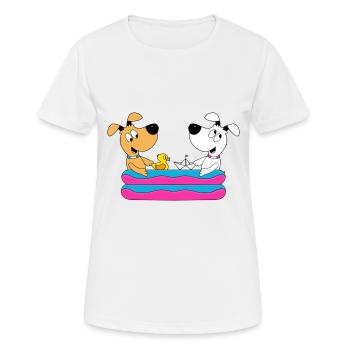 HUNDE - POOL - PLANSCHBECKEN - HUND - TIER - Frauen T-Shirt atmungsaktiv - Weiß - Vorne - AI Model Female 172 dark (172cm)