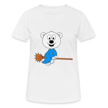 HEXE - EISBÄR - HEXENBESEN - HALLOWEEN - TIER - Frauen T-Shirt atmungsaktiv - Weiß - Vorne - AI Model Female 172 dark (172cm)
