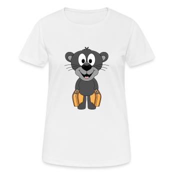 PANTHER - KOFFER - URLAUB - REISE - AUSWANDERER - Frauen T-Shirt atmungsaktiv - Weiß - Vorne - AI Model Female 172 dark (172cm)