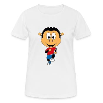 SCHWARZES SCHAF - JOGGEN - SPORT - FITNESS - Frauen T-Shirt atmungsaktiv - Weiß - Vorne - AI Model Female 172 dark (172cm)