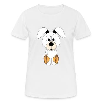 HUND - REISE - URLAUB - FERIEN - AUSWANDERER - Frauen T-Shirt atmungsaktiv - Weiß - Vorne - AI Model Female 172 dark (172cm)