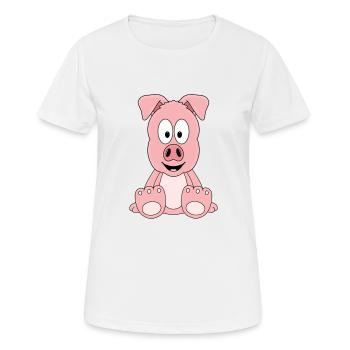 SCHWEIN - TIER - KIND - BABY - Frauen T-Shirt atmungsaktiv - Weiß - Vorne - AI Model Female 172 dark (172cm)