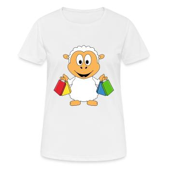 SCHAF - SHOPPING - TIER - TIERISCH - Frauen T-Shirt atmungsaktiv - Weiß - Vorne - AI Model Female 172 dark (172cm)