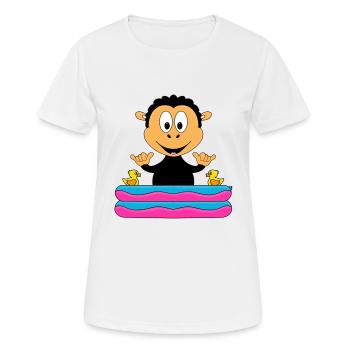 SCHWARZES SCHAF - POOL - PLANSCHBECKEN - SHAKA - Frauen T-Shirt atmungsaktiv - Weiß - Vorne - AI Model Female 172 dark (172cm)