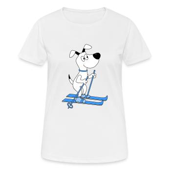 HUND - SKIER - SKI - WINTERSPORT - TIER - Frauen T-Shirt atmungsaktiv - Weiß - Vorne - AI Model Female 172 dark (172cm)