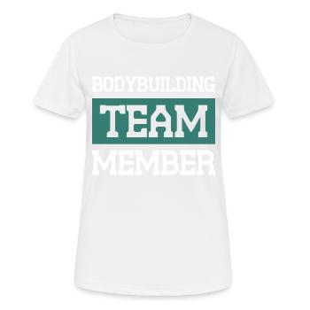 Équipe de musculation - T-shirt respirant Femme - blanc - Devant - AI Model Female 172 dark (172cm)