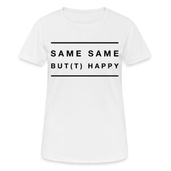 same same but happy - Frauen T-Shirt atmungsaktiv - Weiß - Vorne - AI Model Female 172 dark (172cm)