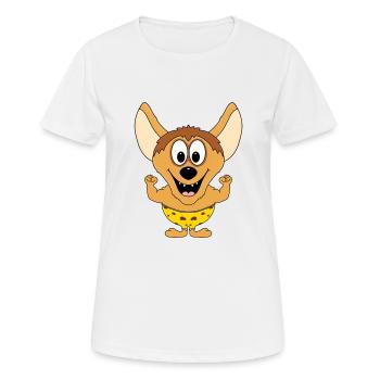 HYÄNE - FITNESS - BODYBUILDING - MUSKELN - TIER - Frauen T-Shirt atmungsaktiv - Weiß - Vorne - AI Model Female 172 dark (172cm)