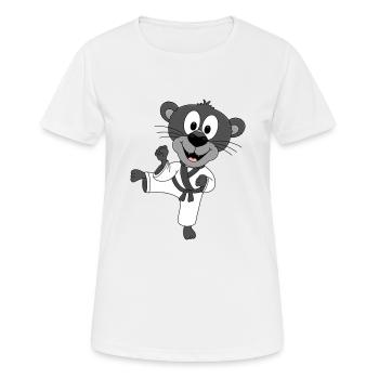 PANTHER - KARATE - JUDO - KAMPFSPORT - SPORT - Frauen T-Shirt atmungsaktiv - Weiß - Vorne - AI Model Female 172 dark (172cm)