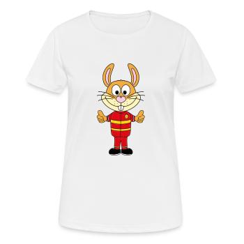 HASE - KANINCHEN - FEUERWEHR - FEUERWEHRMANN - Frauen T-Shirt atmungsaktiv - Weiß - Vorne - AI Model Female 172 dark (172cm)