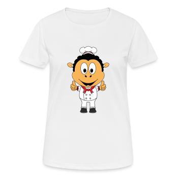 SCHWARZES SCHAF - KOCH - BÄCKER - BERUF - Frauen T-Shirt atmungsaktiv - Weiß - Vorne - AI Model Female 172 dark (172cm)