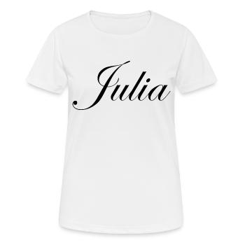 Julia Beautiful Name Black - Women's Breathable T-Shirt - white - Front - AI Model Female 172 dark (172cm)