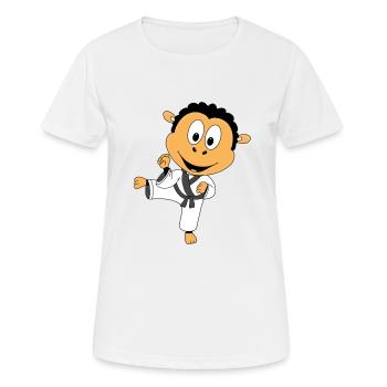 SCHWARZES SCHAF - JUDO - SPORT - KARATE - TIER - Frauen T-Shirt atmungsaktiv - Weiß - Vorne - AI Model Female 172 dark (172cm)