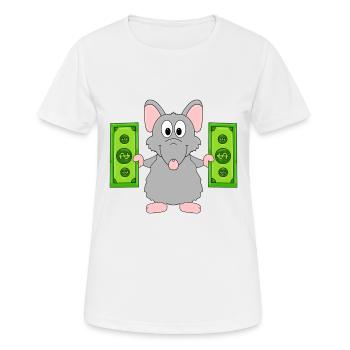 RATTE - GELD - TIER - TIERISCH - Frauen T-Shirt atmungsaktiv - Weiß - Vorne - AI Model Female 172 dark (172cm)