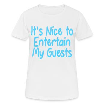 C’est agréable de divertir mes invités 2 - T-shirt respirant Femme - blanc - Devant - AI Model Female 172 dark (172cm)