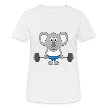 KOALA - FITNESS - SPORT - GEWICHTHEBEN - FIT - Frauen T-Shirt atmungsaktiv - Weiß - Vorne - AI Model Female 172 dark (172cm)