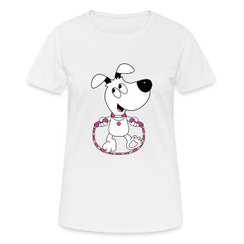 HUND - SPRINGSEIL - TIER - TIERISCH - Frauen T-Shirt atmungsaktiv - Weiß - Vorne - AI Model Female 172 dark (172cm)