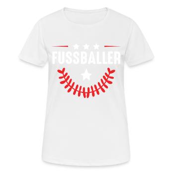 Fussballer Fussball Spieler - Frauen T-Shirt atmungsaktiv - Weiß - Vorne - AI Model Female 172 dark (172cm)