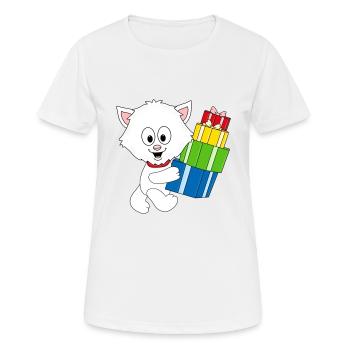 KATZE - GESCHENKE - WEIHNACHTEN - TIER - TIERISCH - Frauen T-Shirt atmungsaktiv - Weiß - Vorne - AI Model Female 172 dark (172cm)