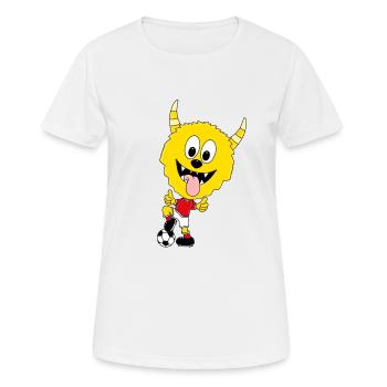 MONSTER - FUßBALL - SPORT - TIERISCH - Frauen T-Shirt atmungsaktiv - Weiß - Vorne - AI Model Female 172 dark (172cm)