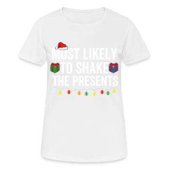 Les plus susceptibles de secouer les cadeaux - T-shirt respirant Femme - blanc - Devant - AI Model Female 172 dark (172cm)