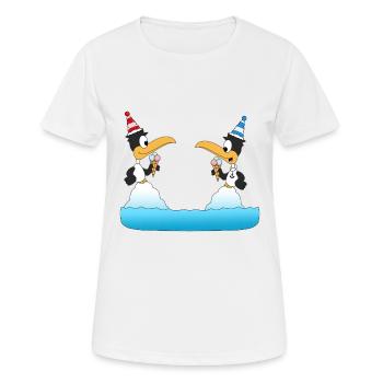 PINGUINE - EIS - TIERE - WINTER - LIEBE - LOVE - Frauen T-Shirt atmungsaktiv - Weiß - Vorne - AI Model Female 172 dark (172cm)