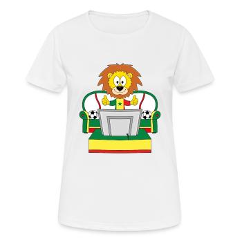 FUßBALL - WELTMEISTERSCHAFT - SENEGAL - LÖWE - Frauen T-Shirt atmungsaktiv - Weiß - Vorne - AI Model Female 172 dark (172cm)