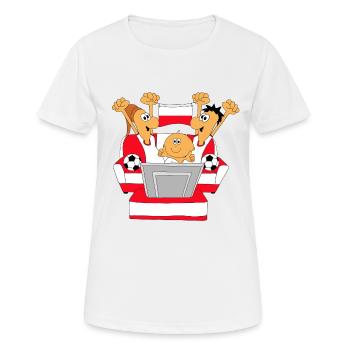 FANS - FUßBALL - WELTMEISTERSCHAFT - POLEN - Frauen T-Shirt atmungsaktiv - Weiß - Vorne - AI Model Female 172 dark (172cm)