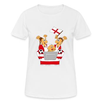 ENGLAND - FUßBALL - WELTMEISTERSCHAFT - FANS - Frauen T-Shirt atmungsaktiv - Weiß - Vorne - AI Model Female 172 dark (172cm)