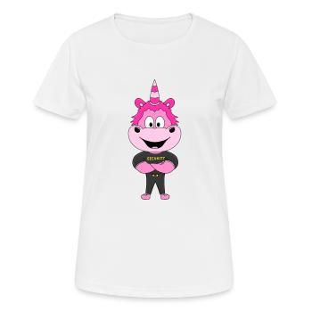 EINHORN - SECURITY - BODYGUARD - TÜRSTEHER - Frauen T-Shirt atmungsaktiv - Weiß - Vorne - AI Model Female 172 dark (172cm)