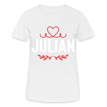 Julian - Frauen T-Shirt atmungsaktiv - Weiß - Vorne - AI Model Female 172 dark (172cm)