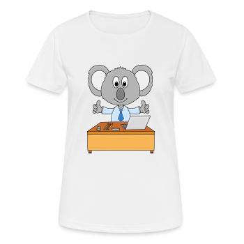 KOALA - ARBEIT - JOB - CHEF - SCHREIBTISCH - TIER - Frauen T-Shirt atmungsaktiv - Weiß - Vorne - AI Model Female 172 dark (172cm)