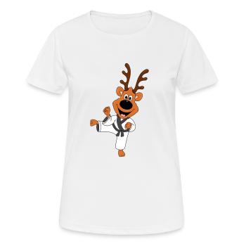 REH - KARATE - JUDO - SPORT - TIER - TIERISCH - Frauen T-Shirt atmungsaktiv - Weiß - Vorne - AI Model Female 172 dark (172cm)