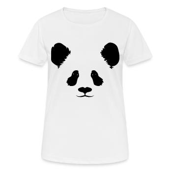 Panda Gesicht - Frauen T-Shirt atmungsaktiv - Weiß - Vorne - AI Model Female 172 dark (172cm)