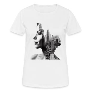 Model in New York - Frauen T-Shirt atmungsaktiv - Weiß - Vorne - AI Model Female 172 dark (172cm)