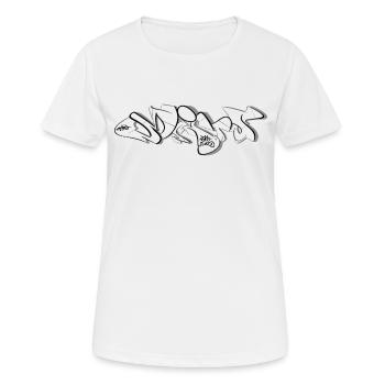 Black Lines Micro Graffiti - Frauen T-Shirt atmungsaktiv - Weiß - Vorne - AI Model Female 172 dark (172cm)