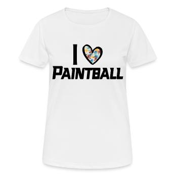 iLove Paintball (Noir) - T-shirt respirant Femme - blanc - Devant - AI Model Female 172 dark (172cm)