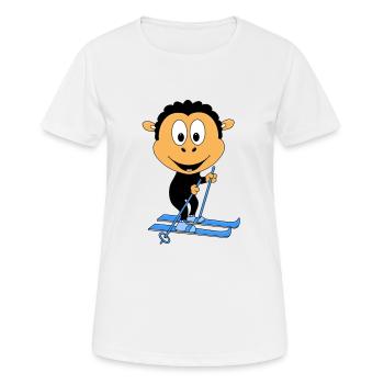 SCHWARZES SCHAF - SKI - SKIER - WINTERSPORT - Frauen T-Shirt atmungsaktiv - Weiß - Vorne - AI Model Female 172 dark (172cm)
