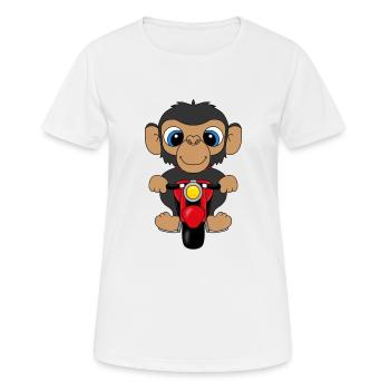 MOTORRAD - AFFE - TIER - TIERISCH - Frauen T-Shirt atmungsaktiv - Weiß - Vorne - AI Model Female 172 dark (172cm)