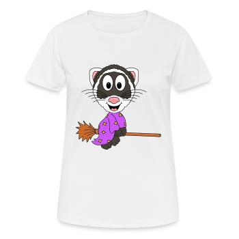 HEXE - FRETTCHEN - HEXENBESEN - TIER - Frauen T-Shirt atmungsaktiv - Weiß - Vorne - AI Model Female 172 dark (172cm)