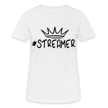 Streamer social media king - Frauen T-Shirt atmungsaktiv - Weiß - Vorne - AI Model Female 172 dark (172cm)