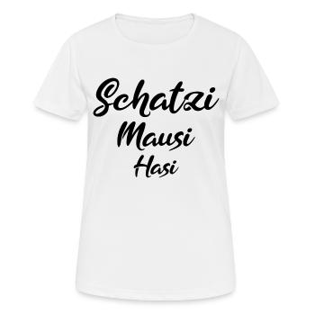 Schatzi Mausi Hasi black - Frauen T-Shirt atmungsaktiv - Weiß - Vorne - AI Model Female 172 dark (172cm)