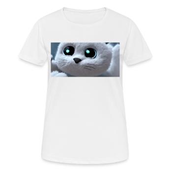 Le chat vous regarde - T-shirt respirant Femme - blanc - Devant - AI Model Female 172 dark (172cm)